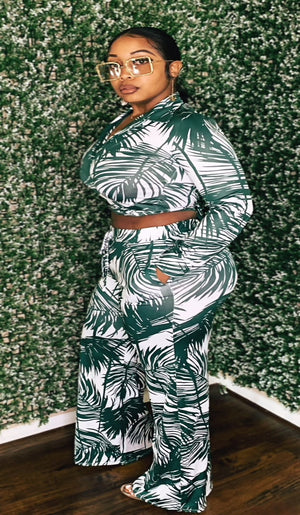 Palm Beach Pants Set (Plus Size Available)