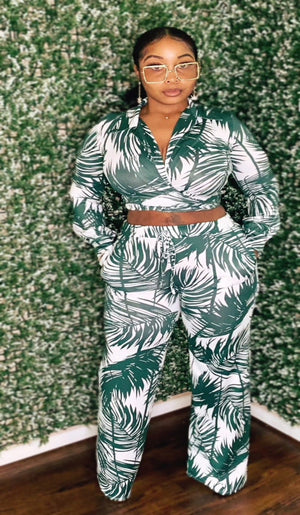 Palm Beach Pants Set (Plus Size Available)