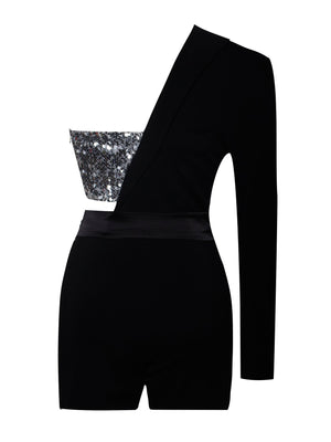 Knock-Out Sequin Blazer Romper