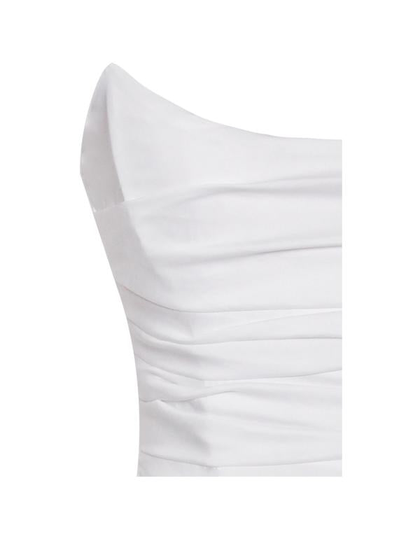 Stella White Corset Ruched Dress